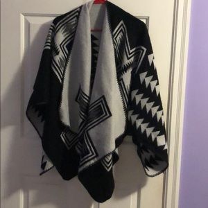 Reversible Blanket Poncho/Cardigan